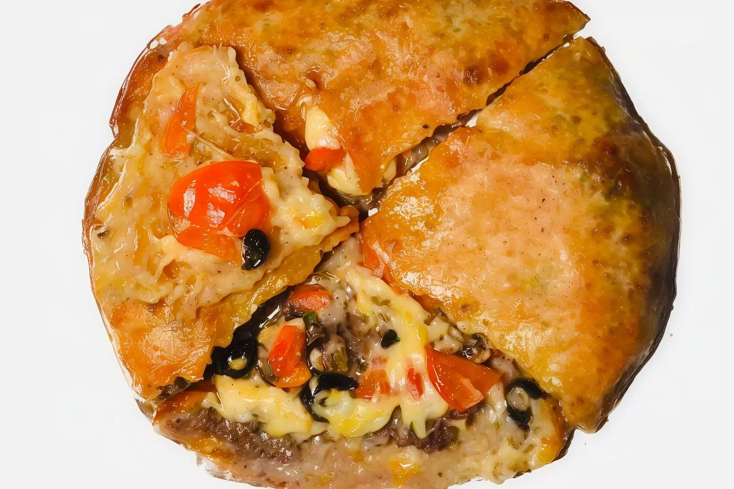 حواوشي بالجبنه والزيتون و طماطم