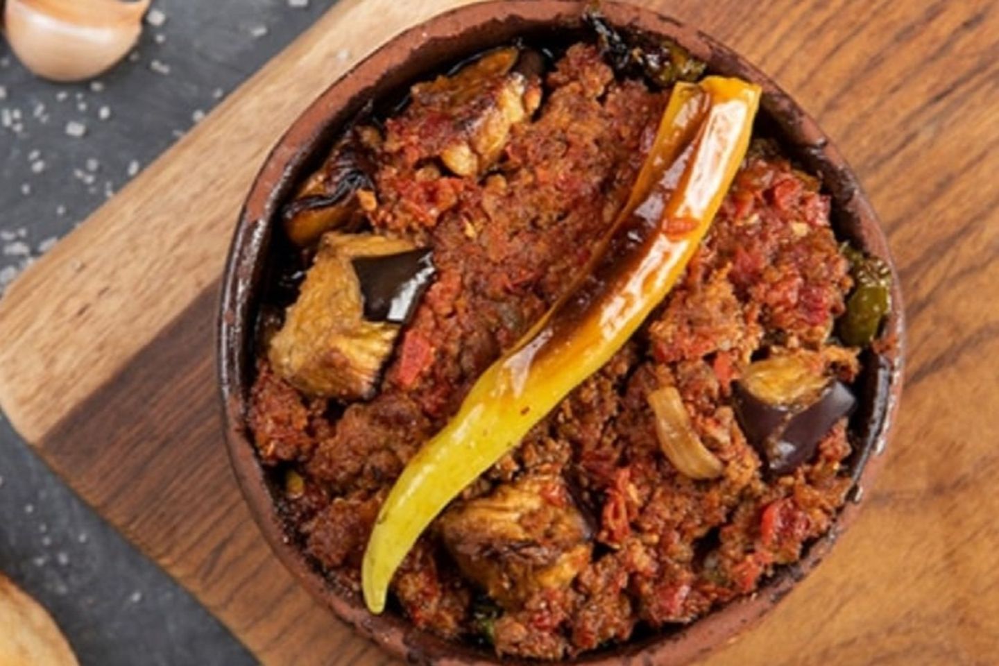 Mousagah With Meat Tagine