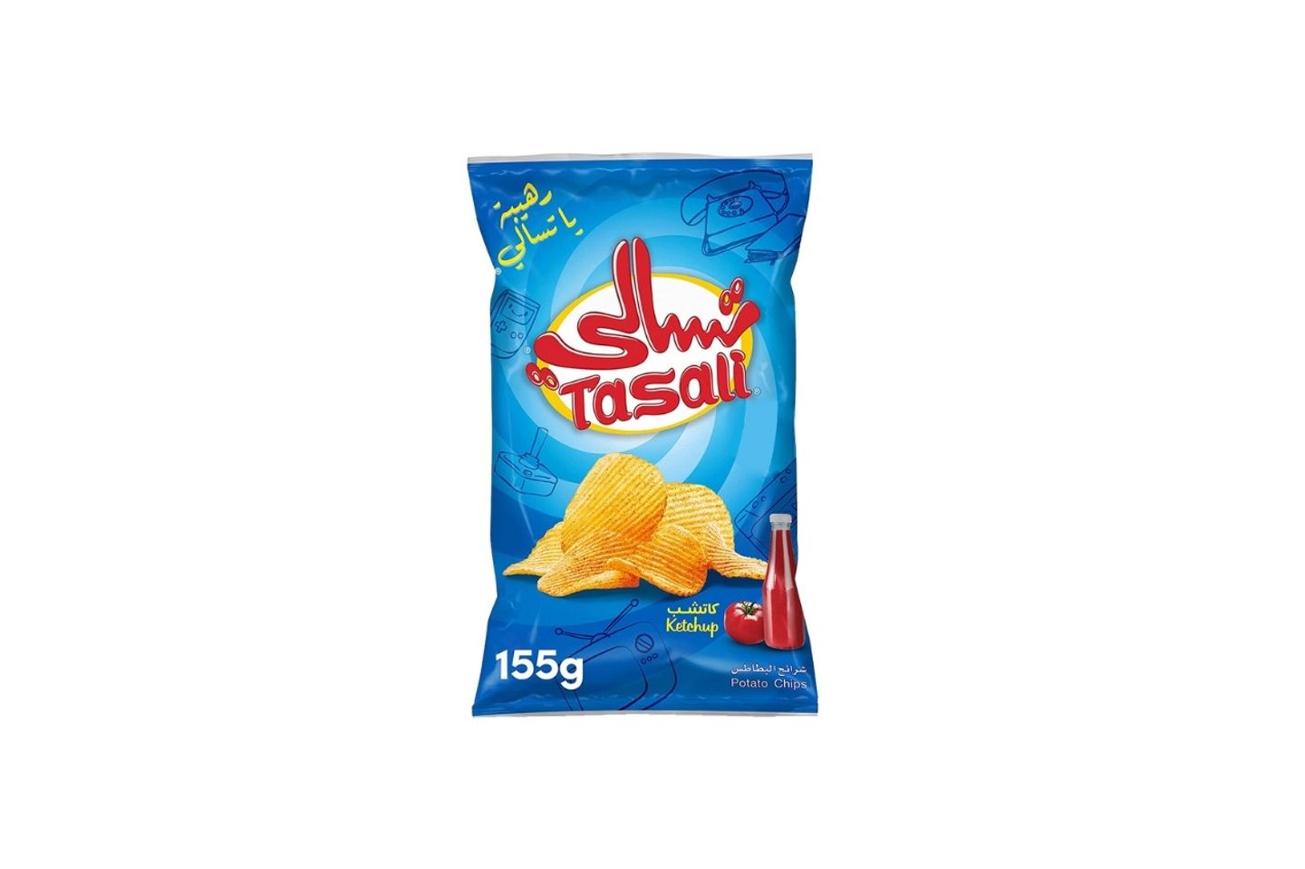تسالي رقائق بطاطس كاتشب