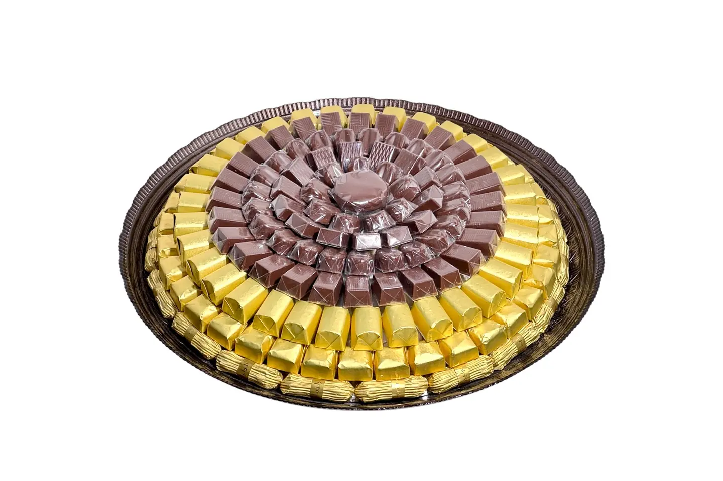 صينية زجاج كبيرة شوكولاتة متنوعة