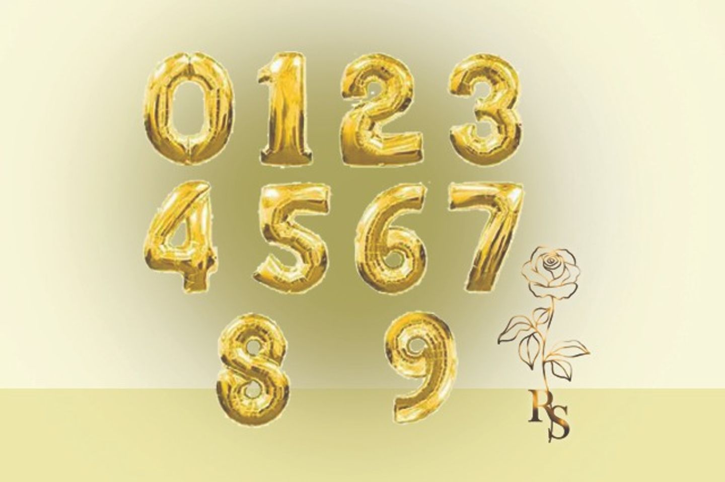 H003 Helium Balloons Gold Number