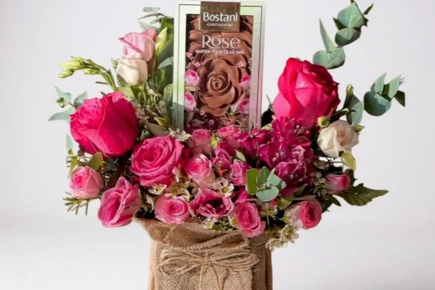 A Bouquet Of Roses With A Piece Of Chocolate From My Gardener