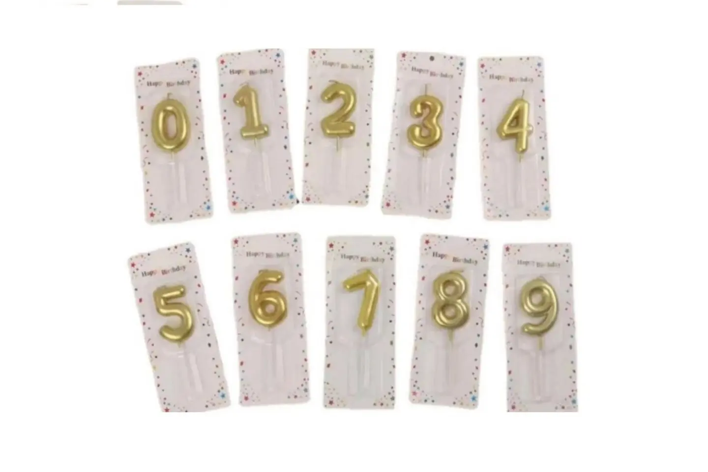 Gold Number Candles