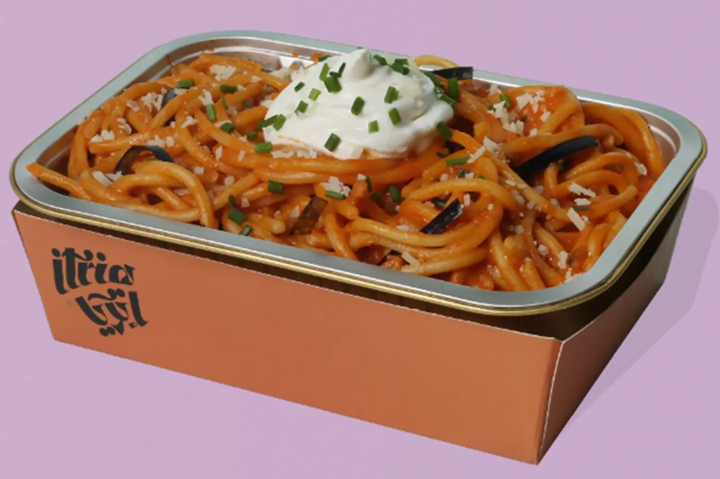 بينك سباقيتي مع باذنجان