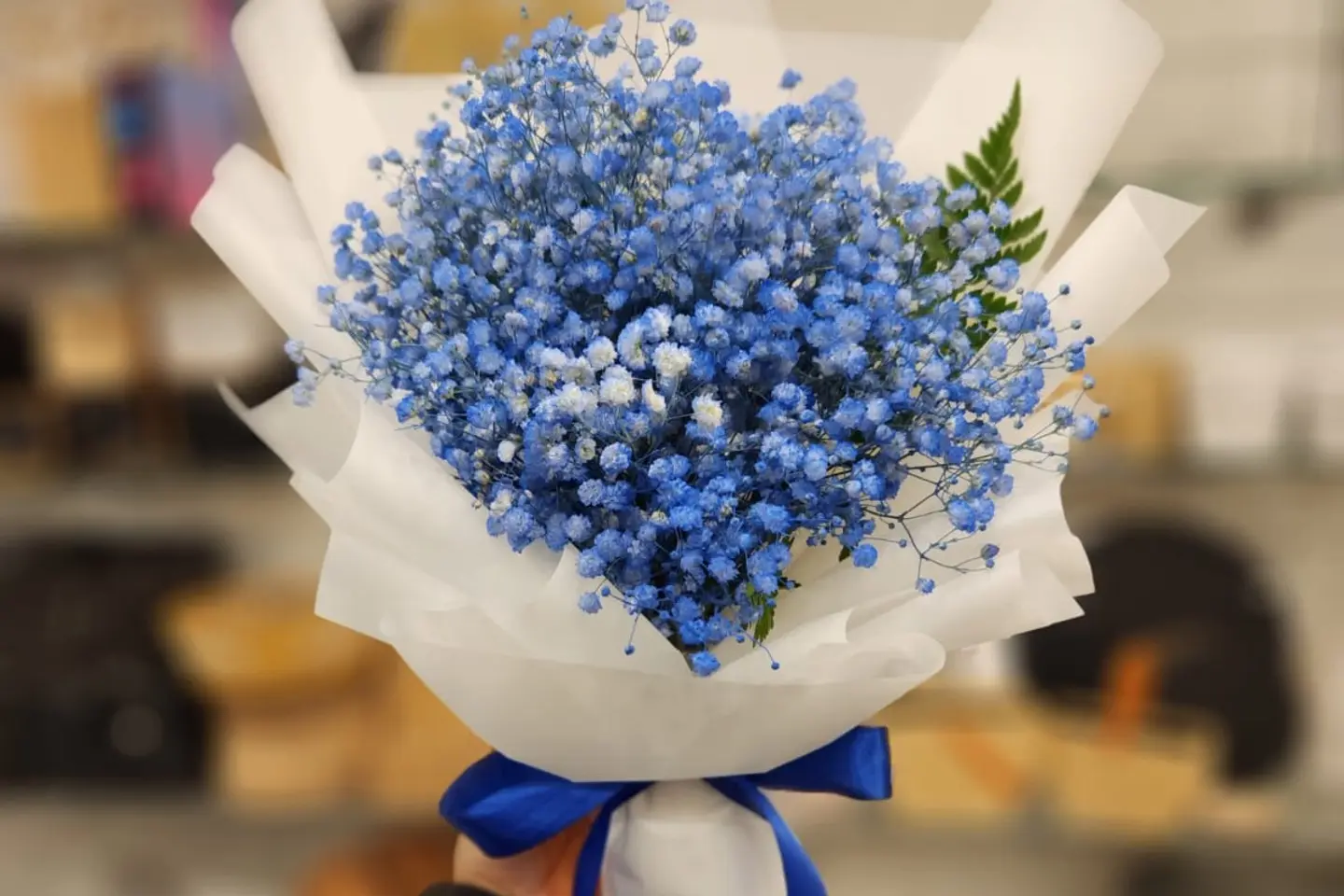 Blue Gypsophila Bouquet