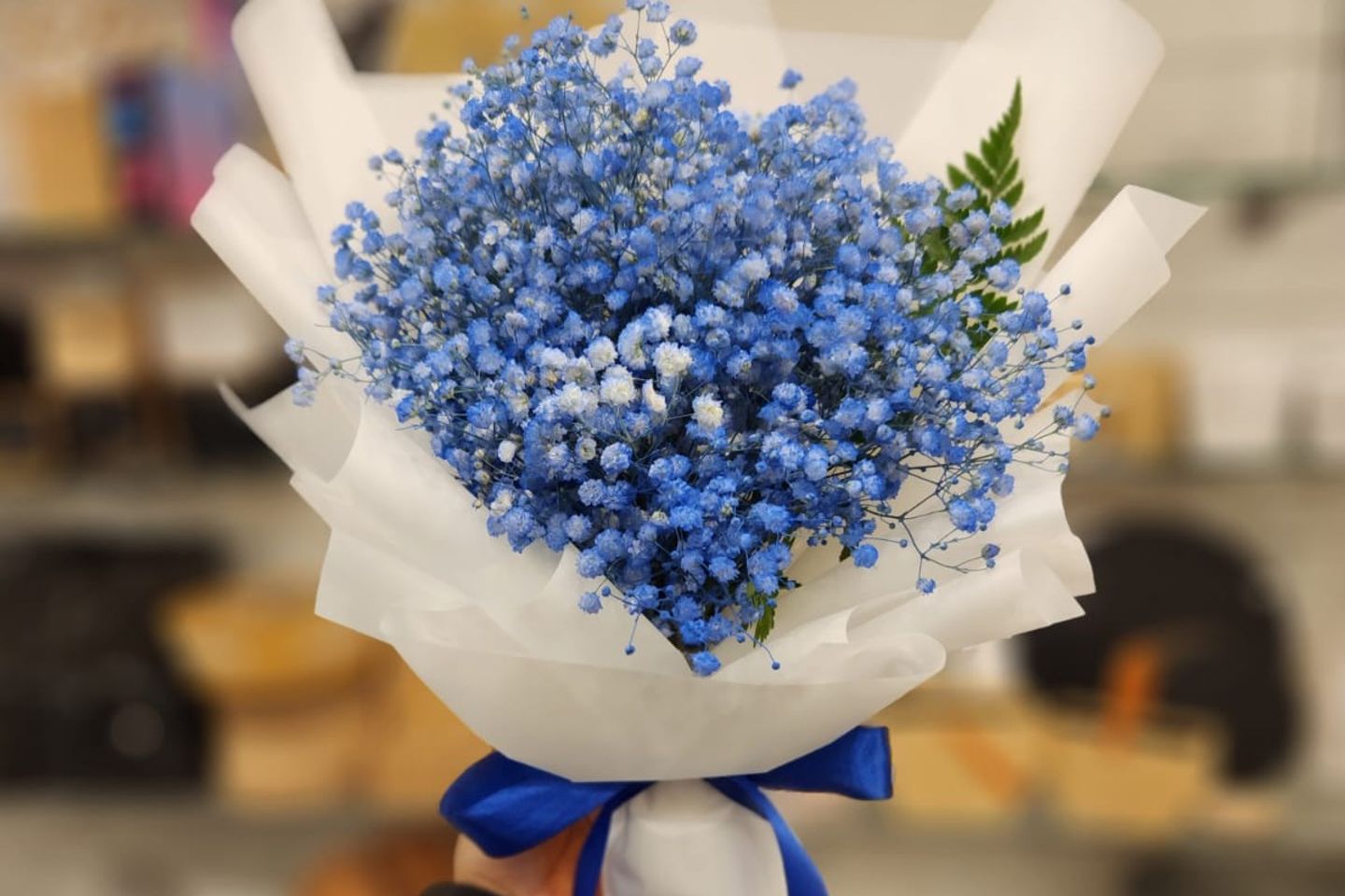Blue Gypsophila Bouquet