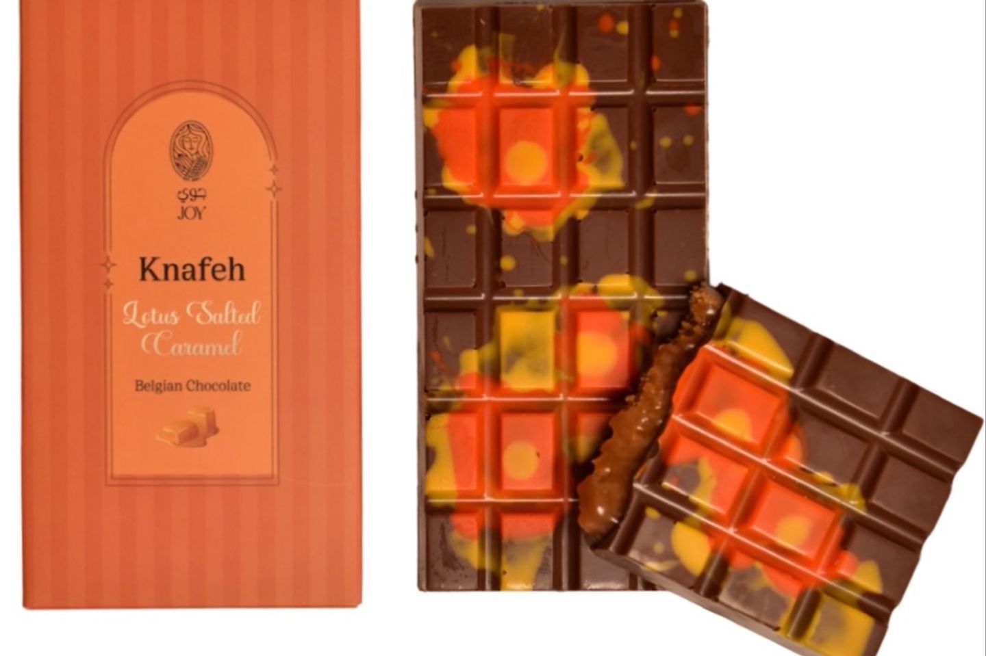 Knafeh Lotus Salted Caramel Chocolate Bar