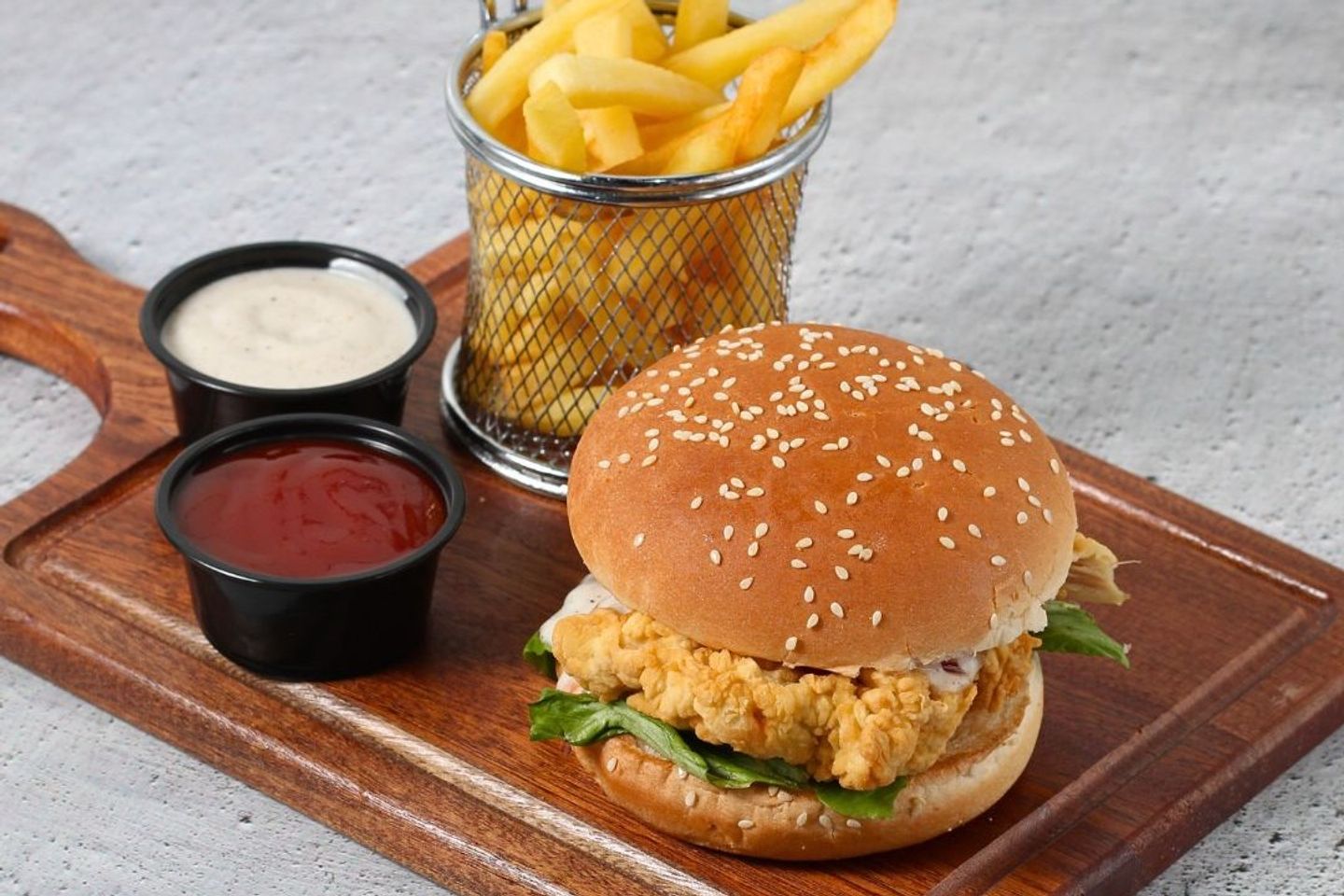 Chicken Zinger Burger With Fries