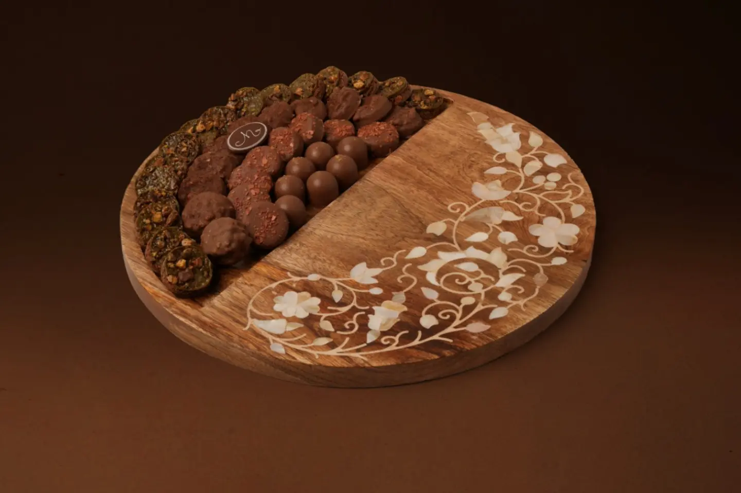 Mosaic Round Chocolate Tray