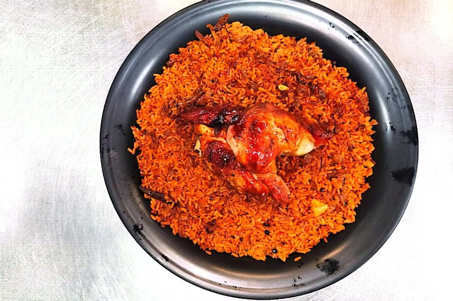 Half Grilled Chicken With Red Rice