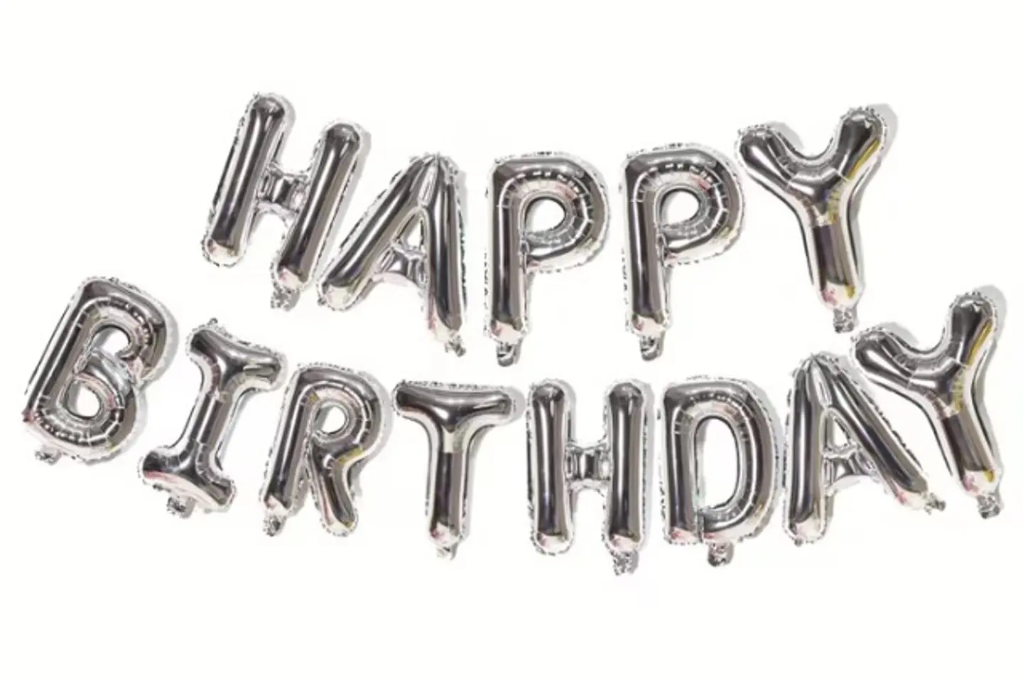 Happy Birthday Balloons Silver Wall Hanging