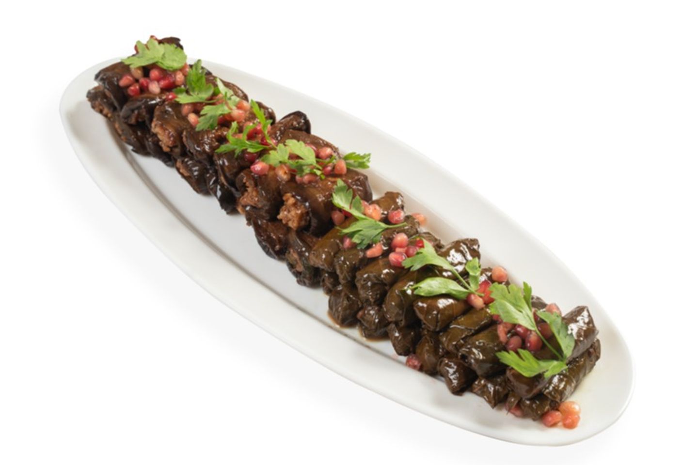 Selection Of Grape Leaves And Eggplant