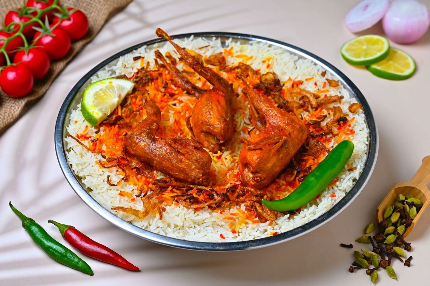 كبسة ثلاث حبات سمان مقمر