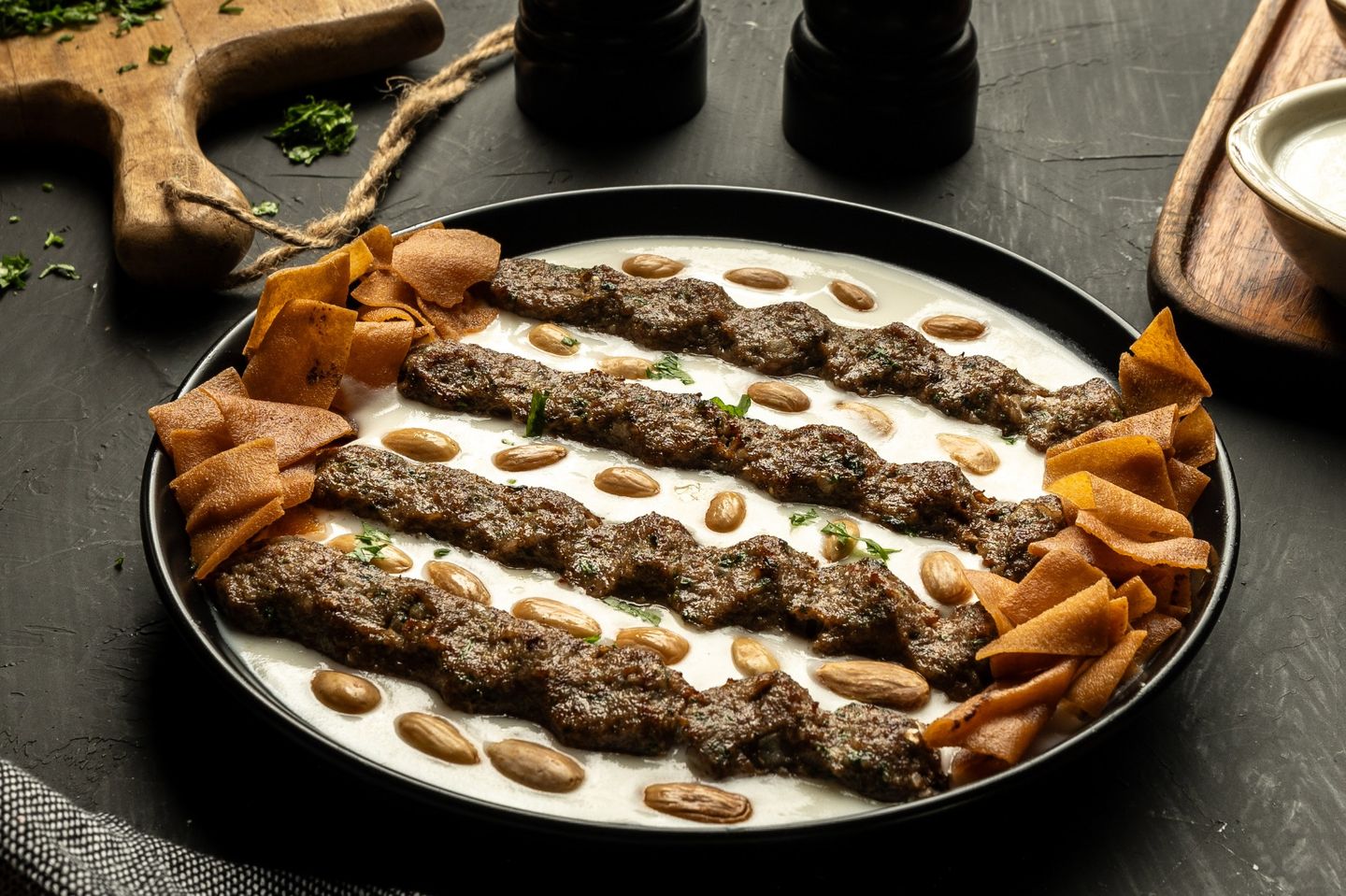 Meat Kebab With Yogurt And Almonds