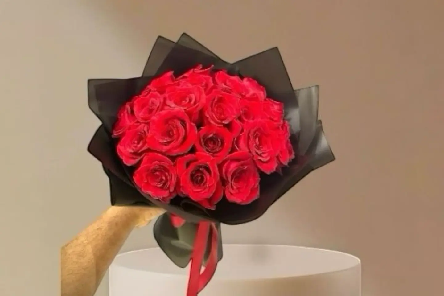 يوم الحب -باقة جوري احمر