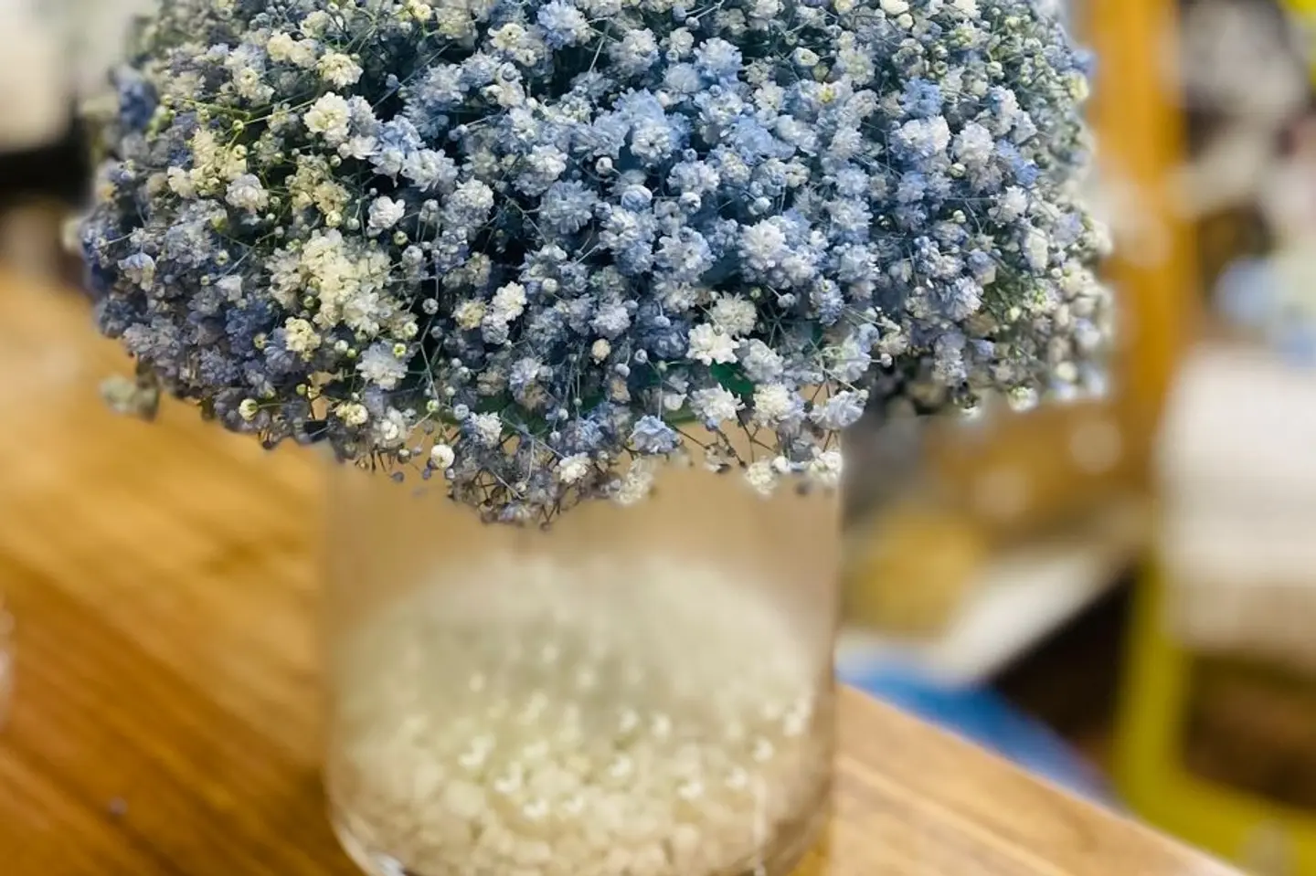 Cyan Gypsophilia Vase  Code 839