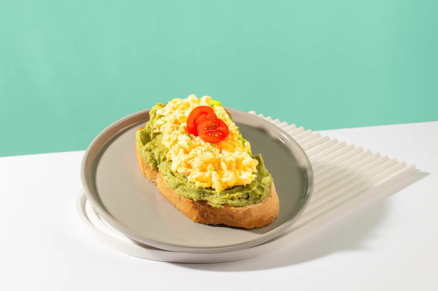 Single Bruschetta With Scrambled Eggs