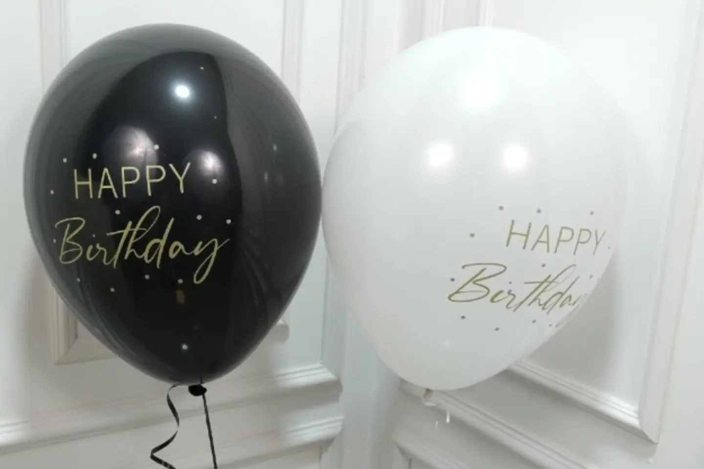 2 Happy Birthday Printed Balloons Filled With Heluim