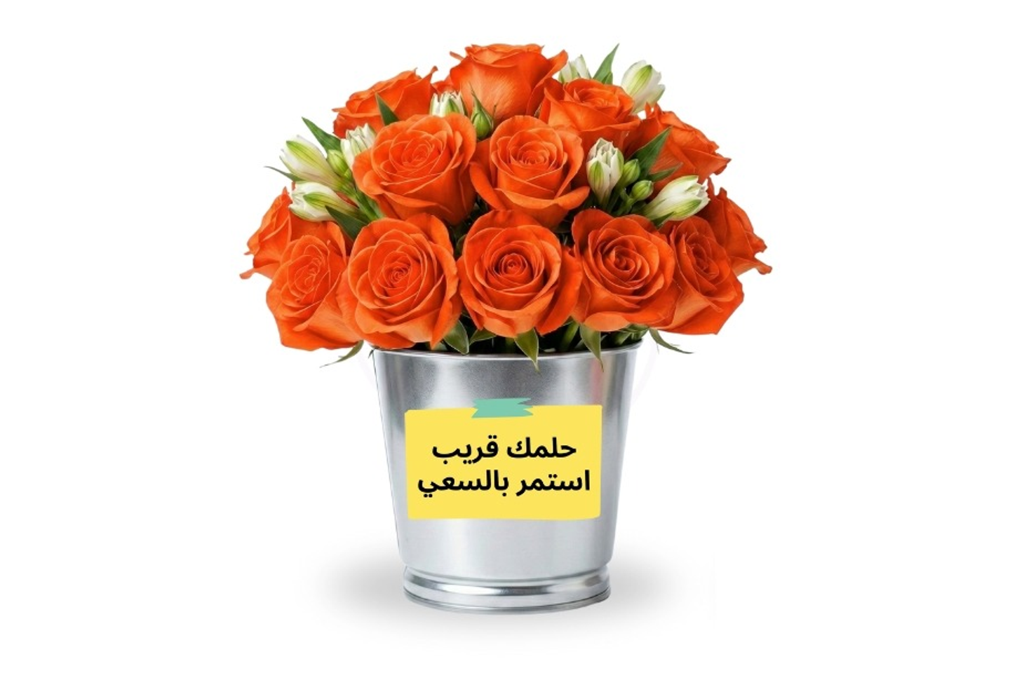 اصيص ورد مع عبارة حلمك قريب