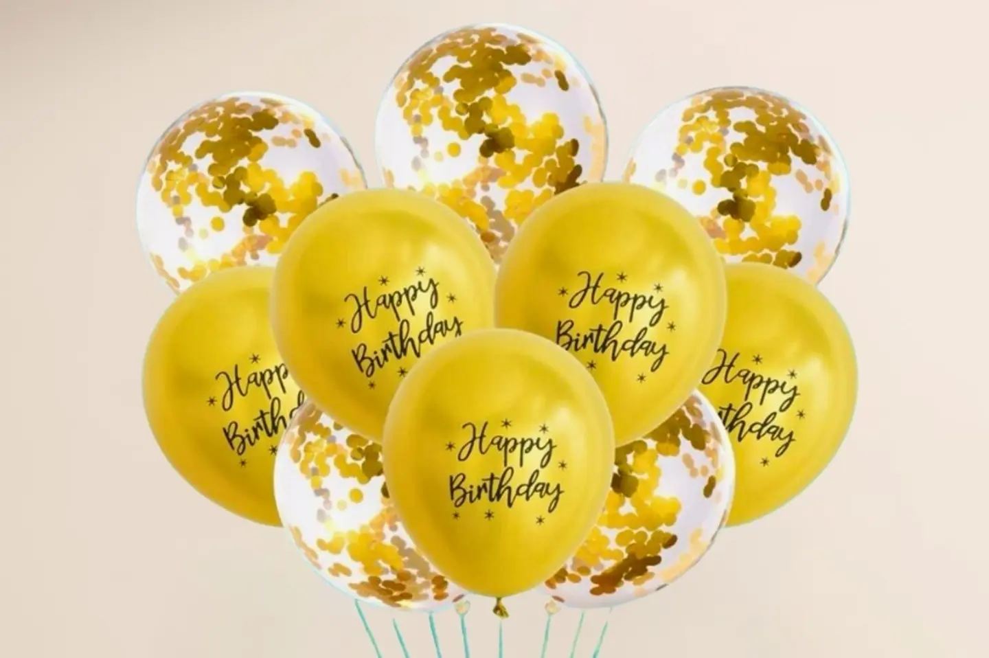 Birthday Ballon Set Gold