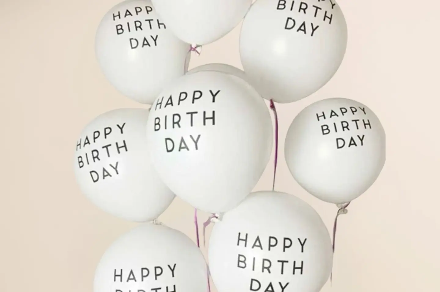 Birthday Ballon Set White