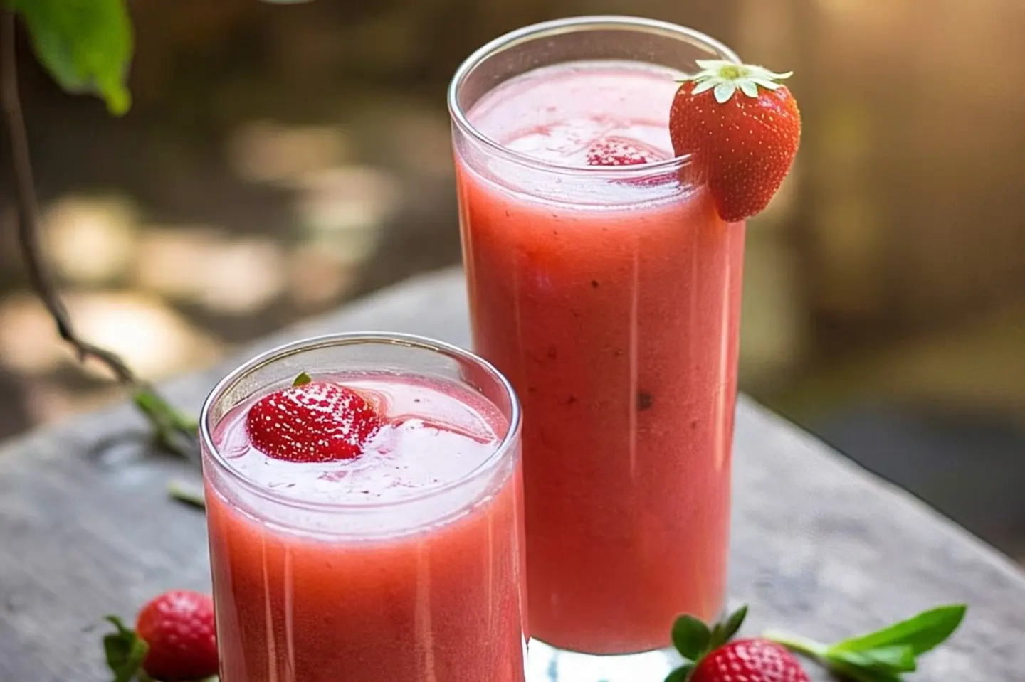 عصير الفراولة الطازج