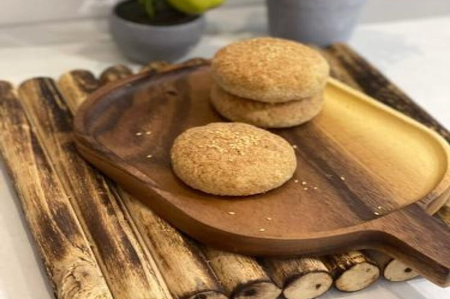 خبز برجر كيتو ۲قطع