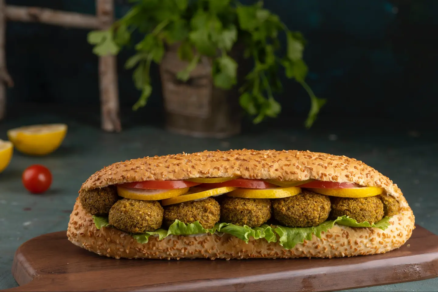 ساندوتش فلافل سوبر كعكة ابوالشباب