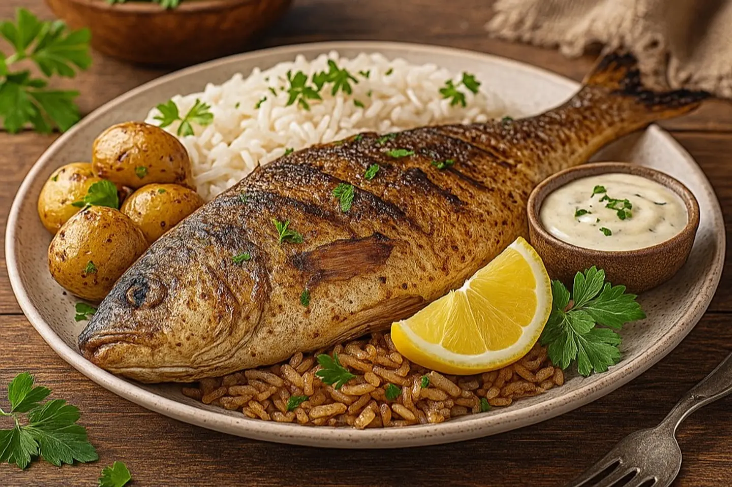 Charcoal Grilled Seabass