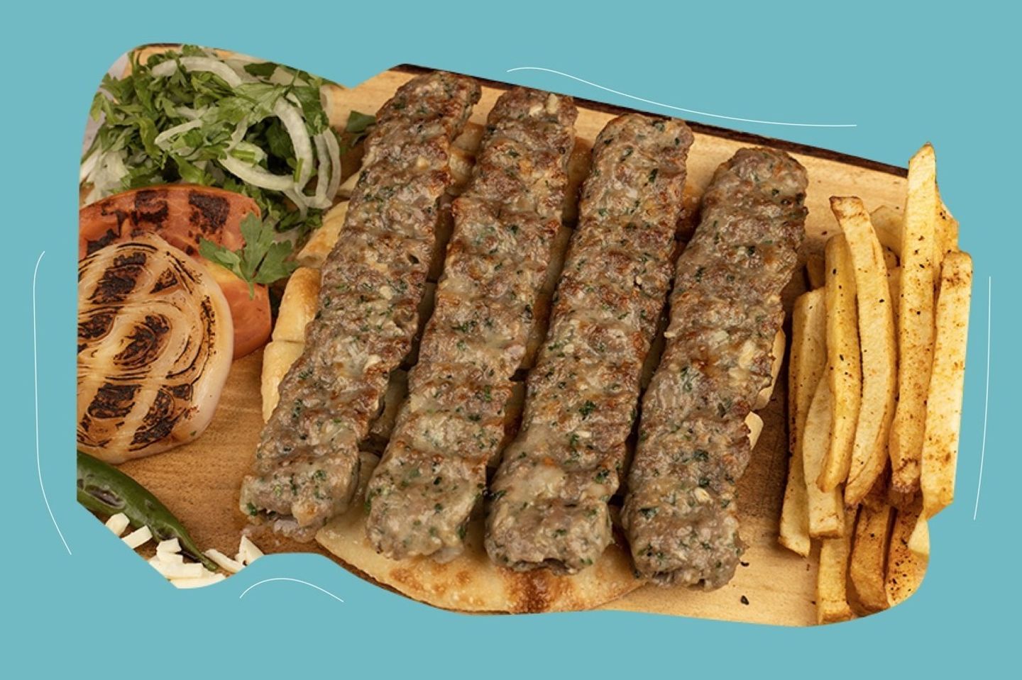 كباب لحم بيتي بالجبن