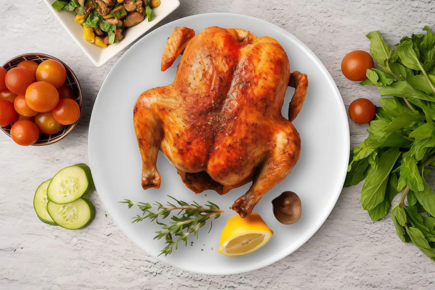 نصف دجاج مشوي - سادة