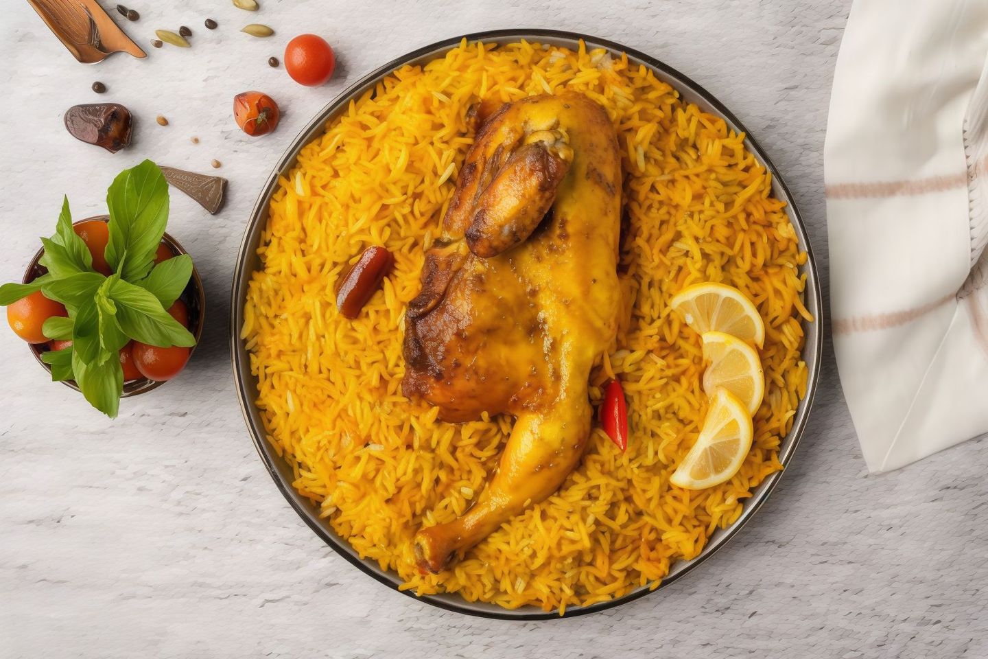 دجاج مندي مع الارز - نص حبة