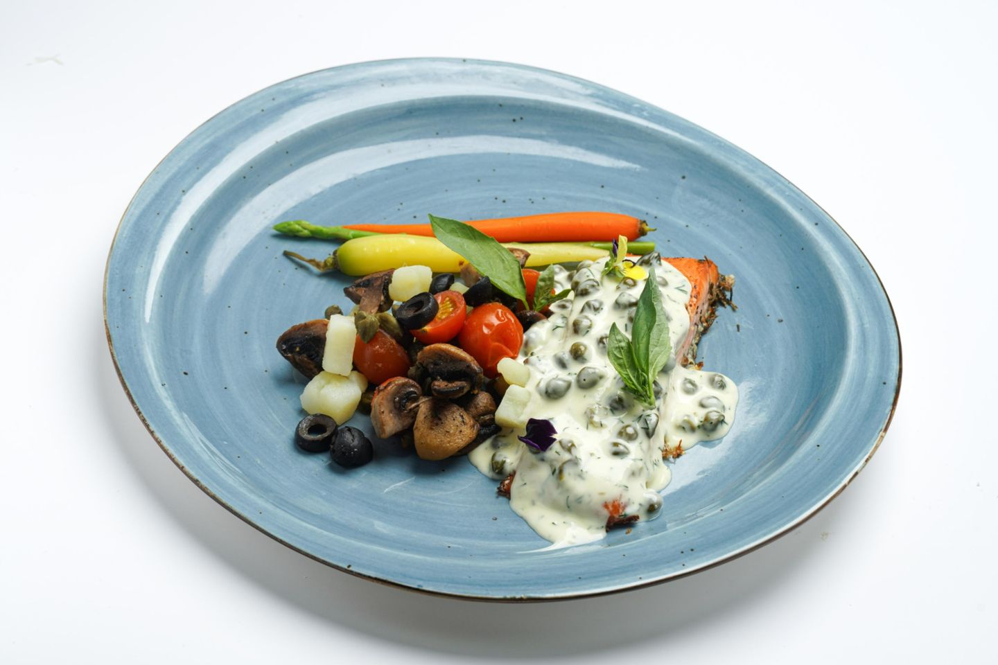 Creamy Salmon Capers Special Vegetables