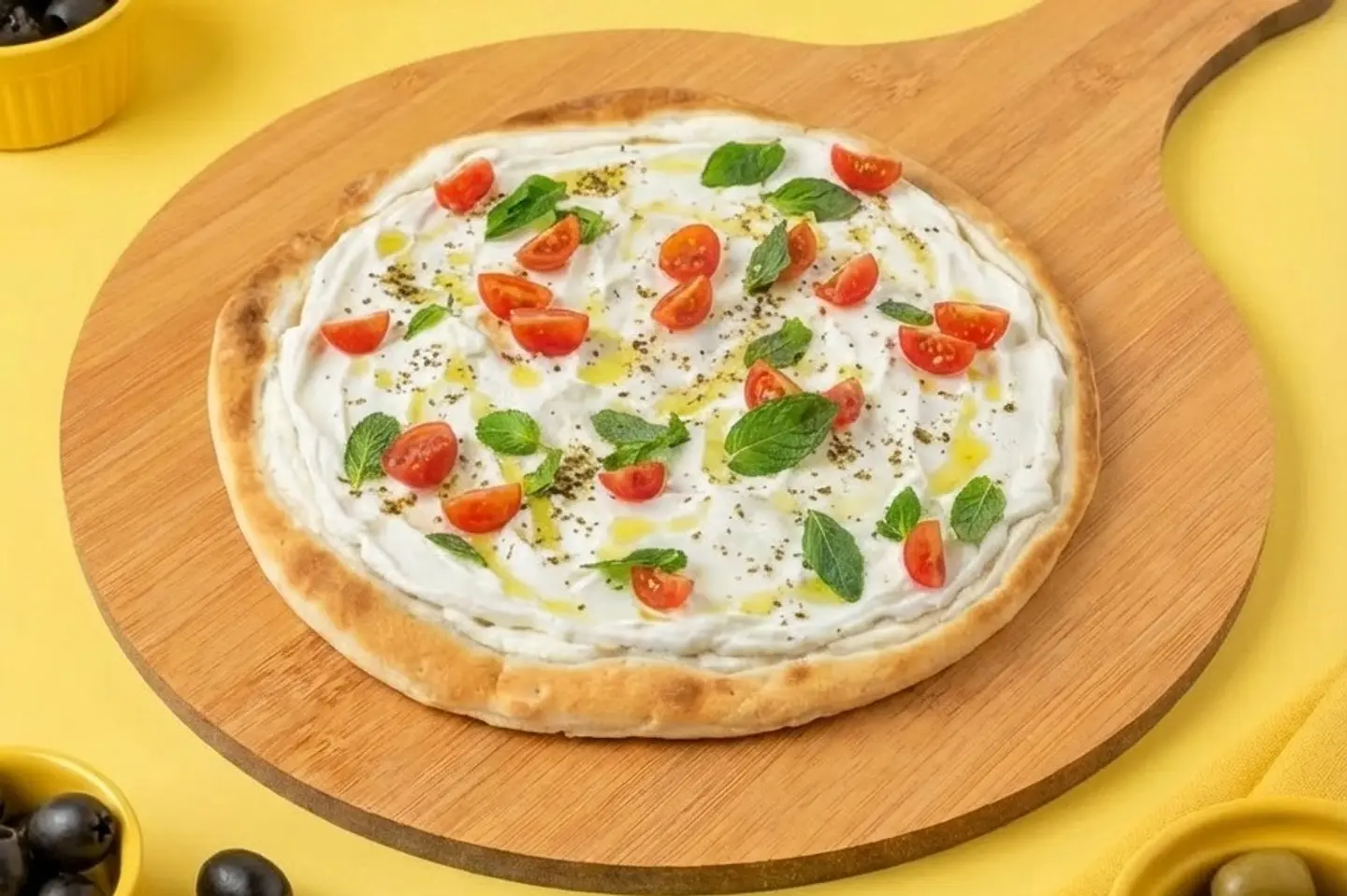 لبنة مع خضار