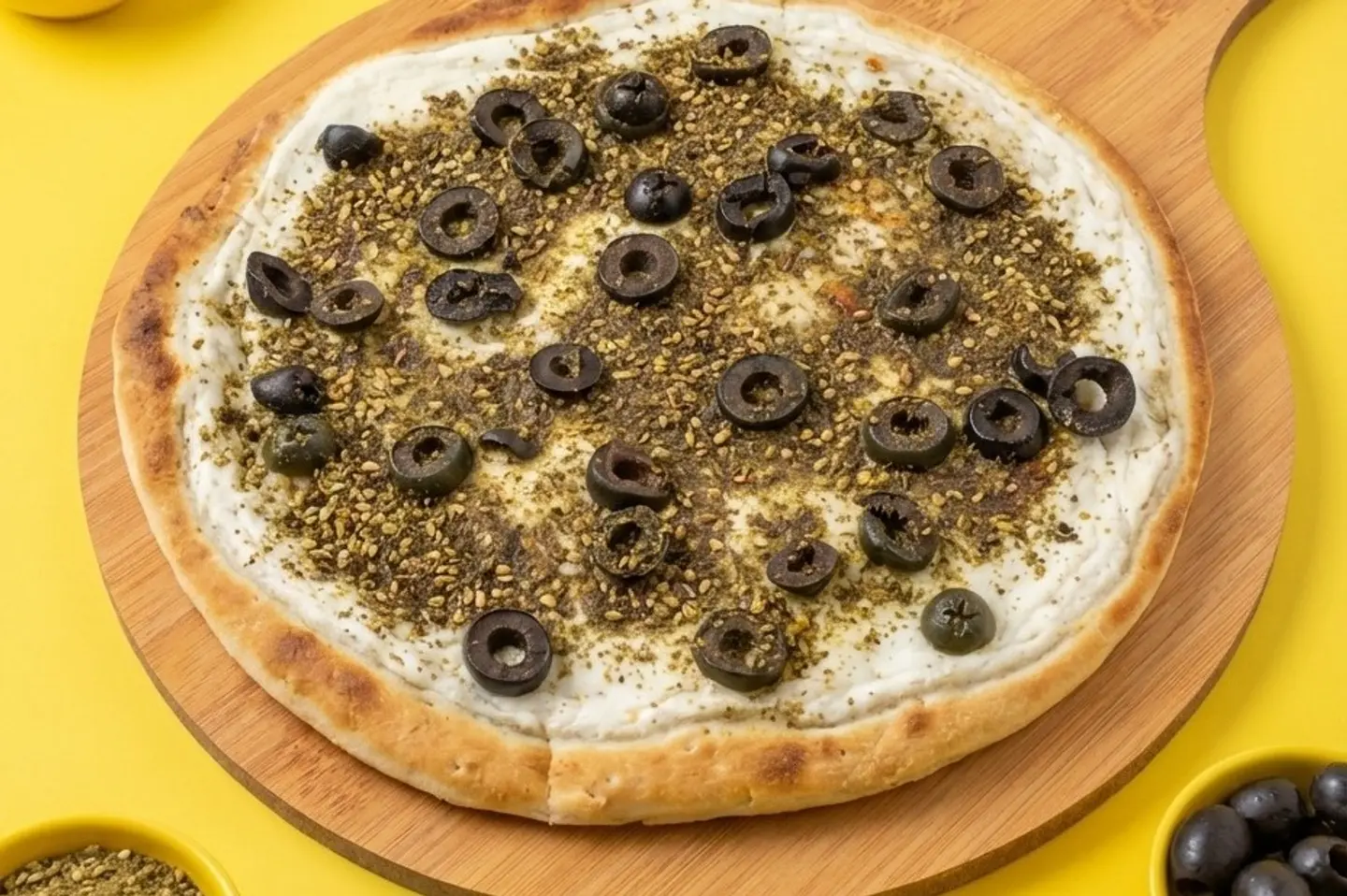 لبنة مع زعتر و زيتون