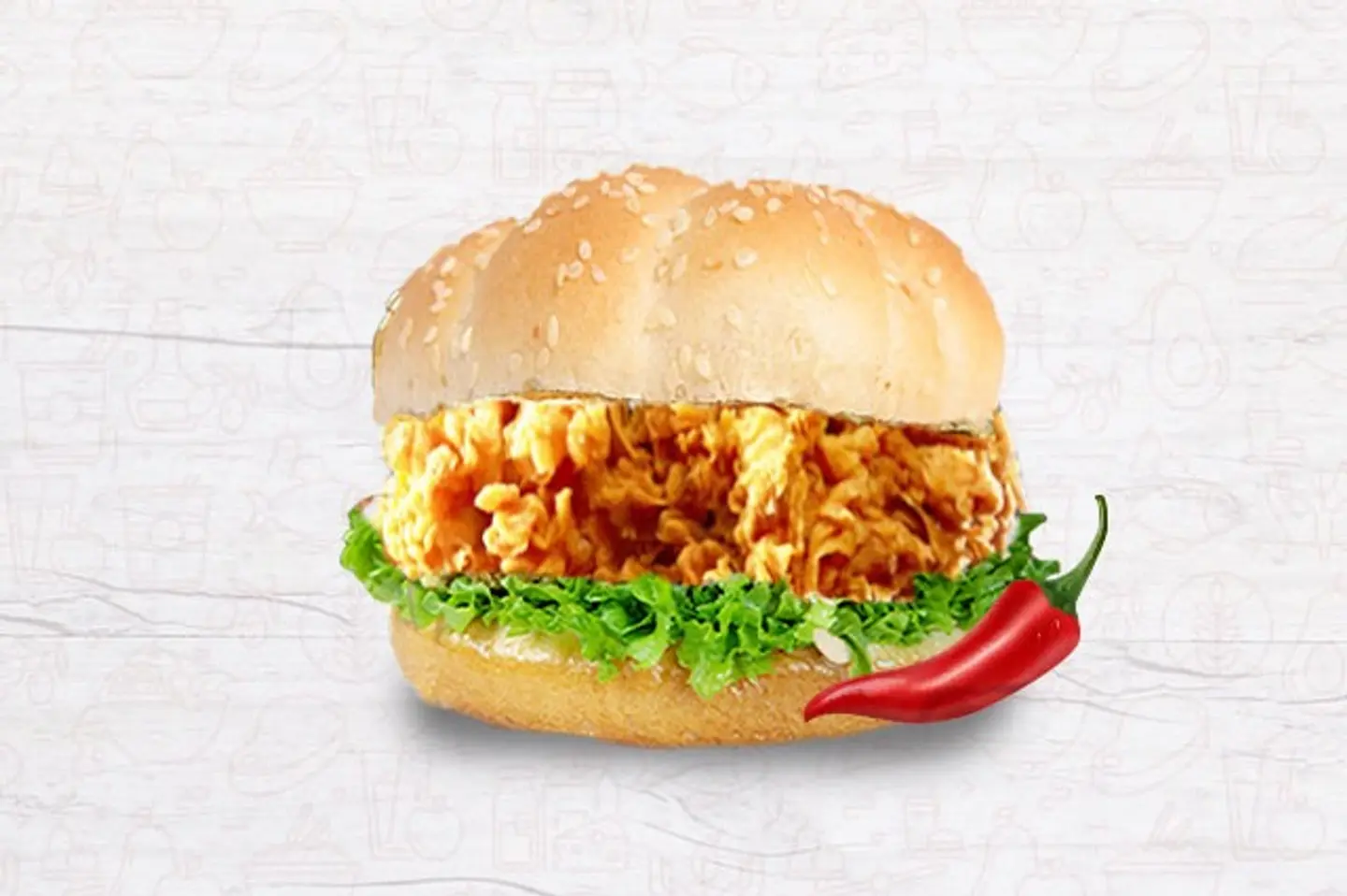 Smoked Chicken Burger Spicy  - وجبة