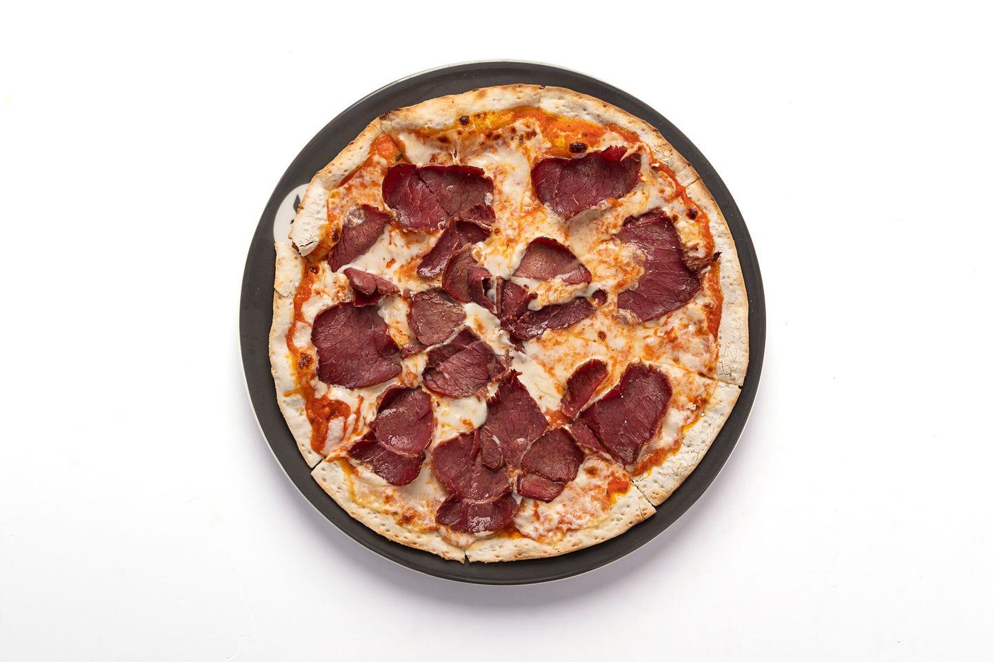 Pizza Con Basterma E Mozzarella