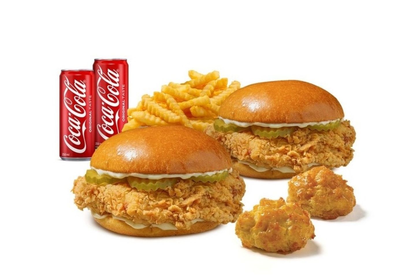 Two Zingers Burger Meals With 4 Nuggets