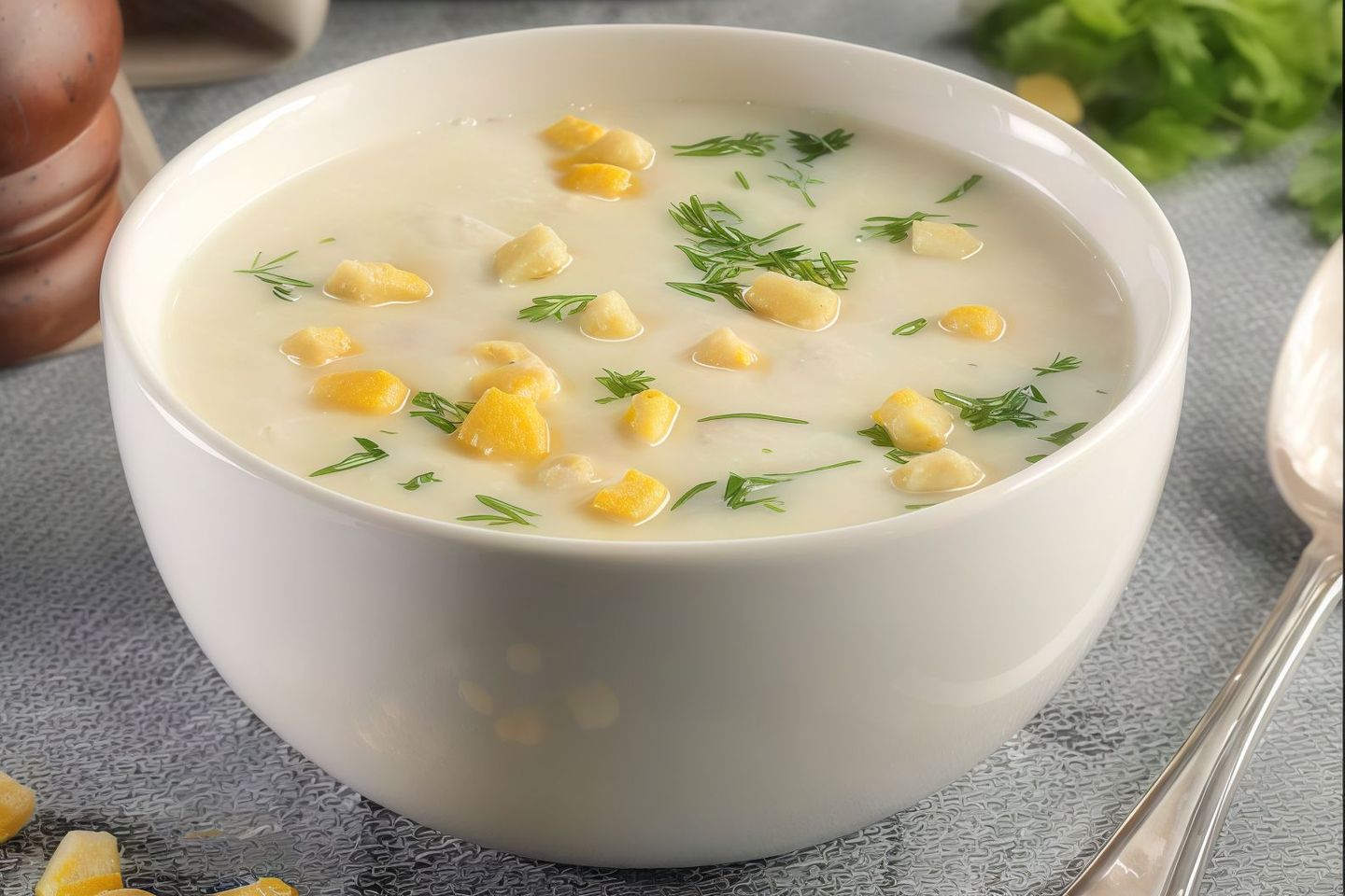 شوربة دجاج  الذرة بالكريمة