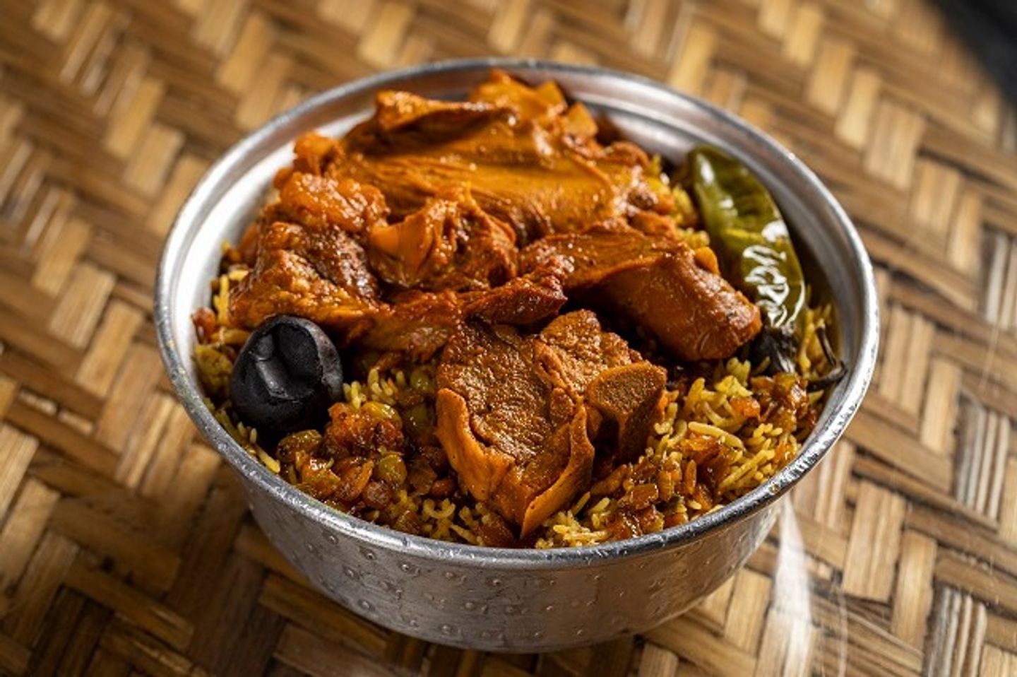 لحم مع الأرز