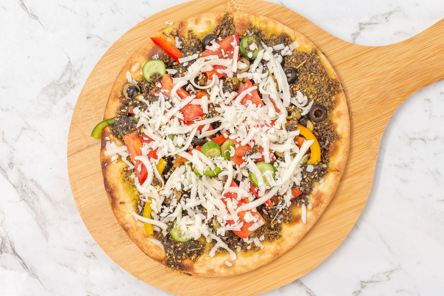 Thyme Manakeesh With Cheese And Vegetables