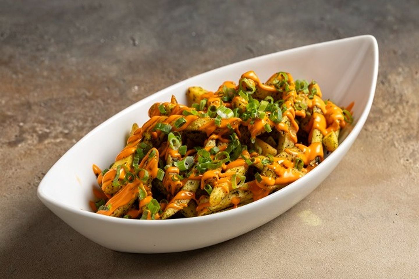 Herb Crusted Fries With Cheese Sauce