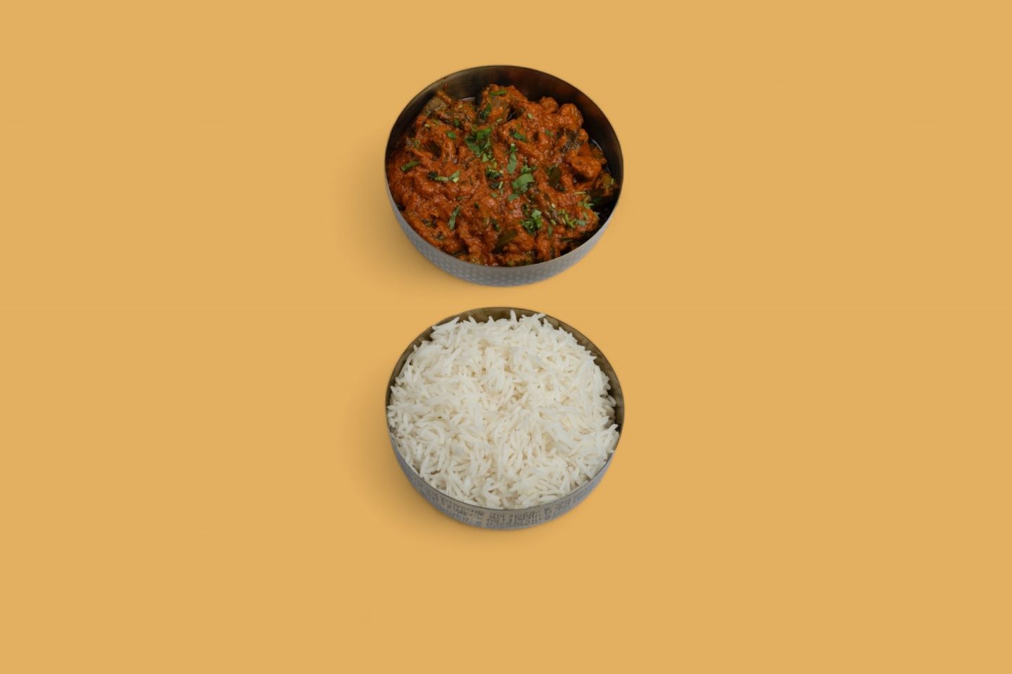 Makahani Bhindi With Plain Rice