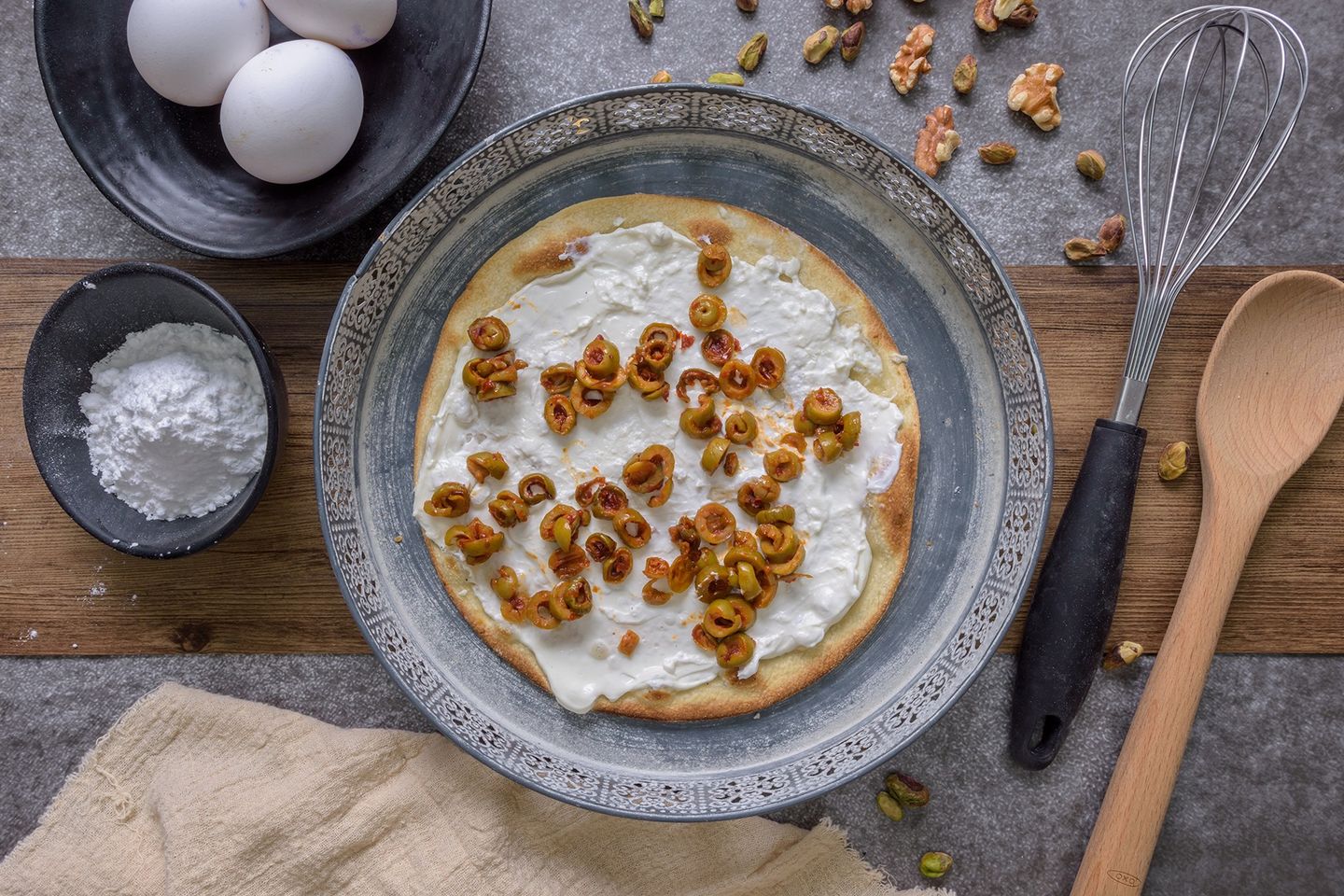 Labneh and Olive Pie