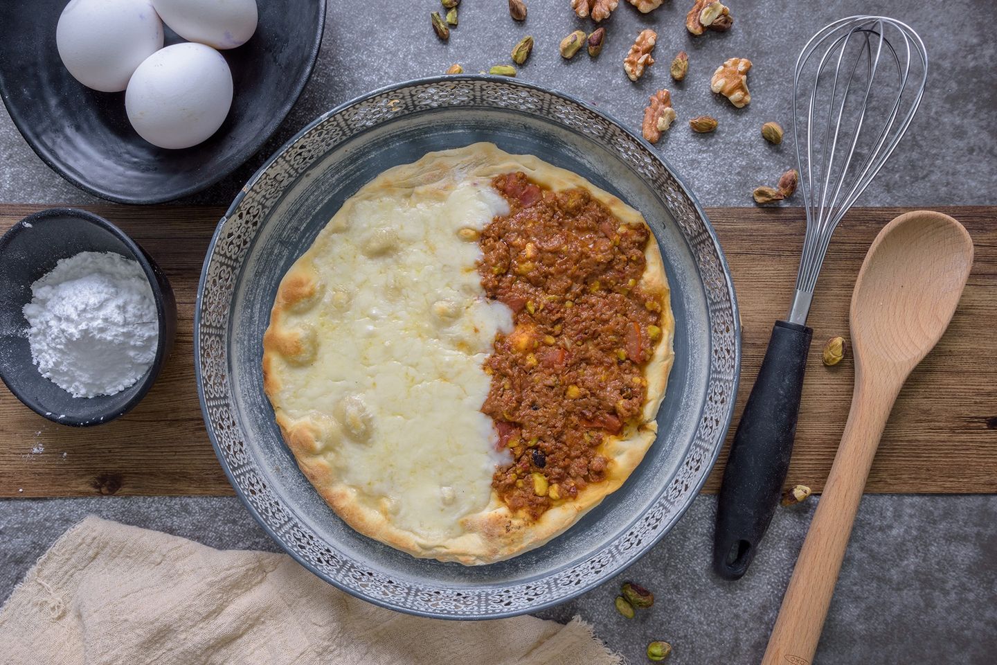 Sausage And Akawi Cheese Pie