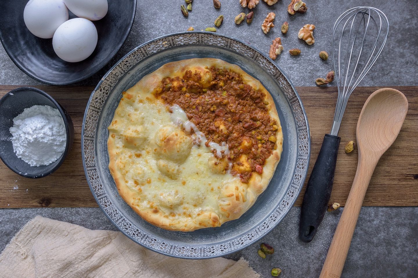 Sausage And Kashkaval Pie