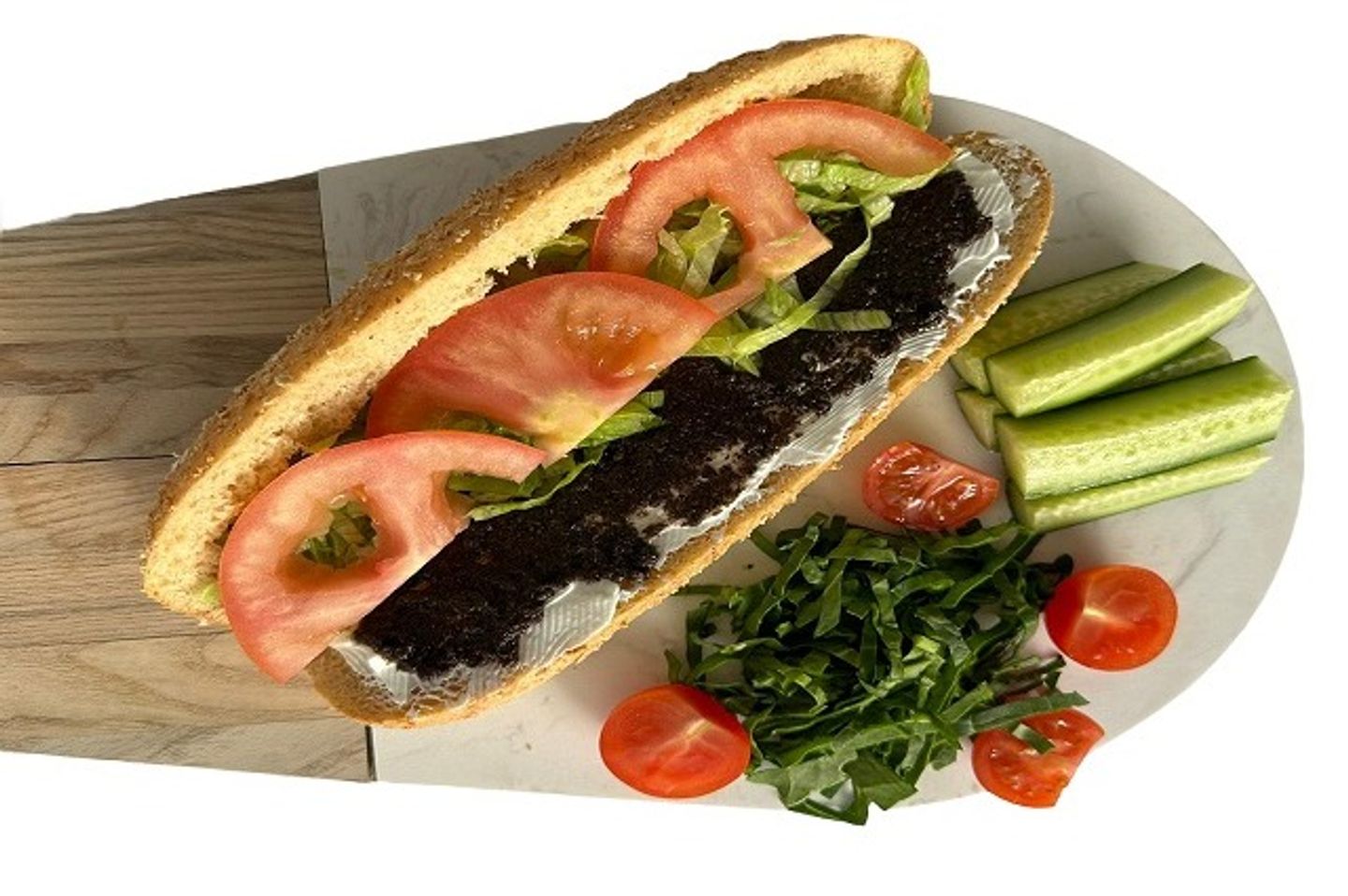 Healthy Labnah Sandwich With Olive Paste