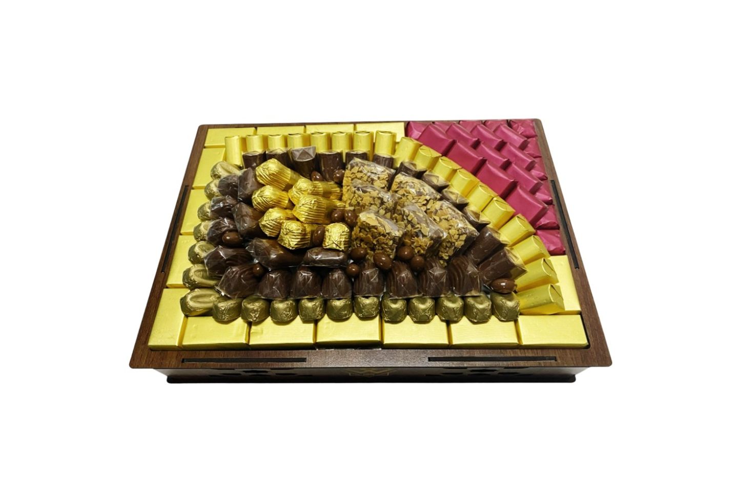 Rectangular Brown  Tray With Chocolate