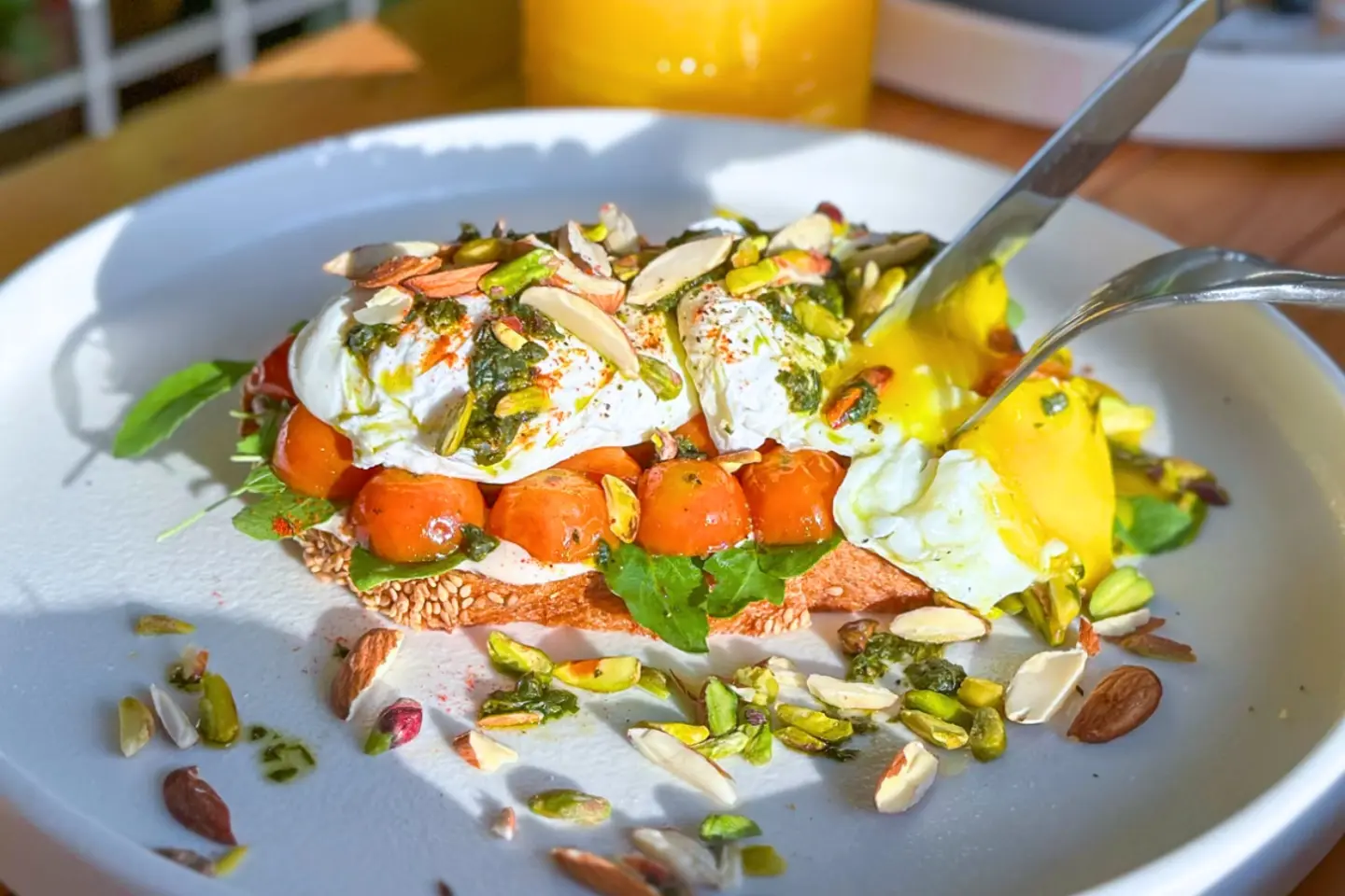 Poached Egg With Cherry Tomato