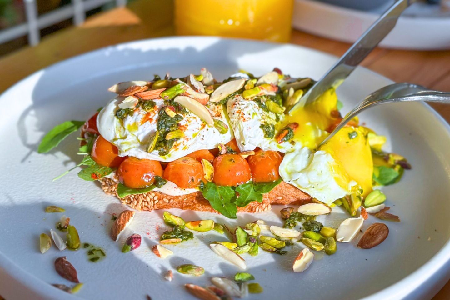 Poached Egg With Cherry Tomato